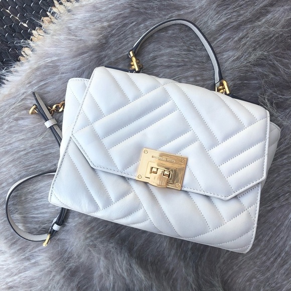 Michael KorsWhite Crossbody Leather Satchel New